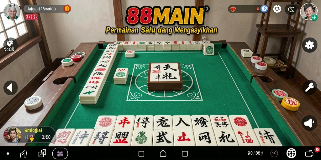 Tampilan menarik dari gameplay Mahjong di 88MAIN.