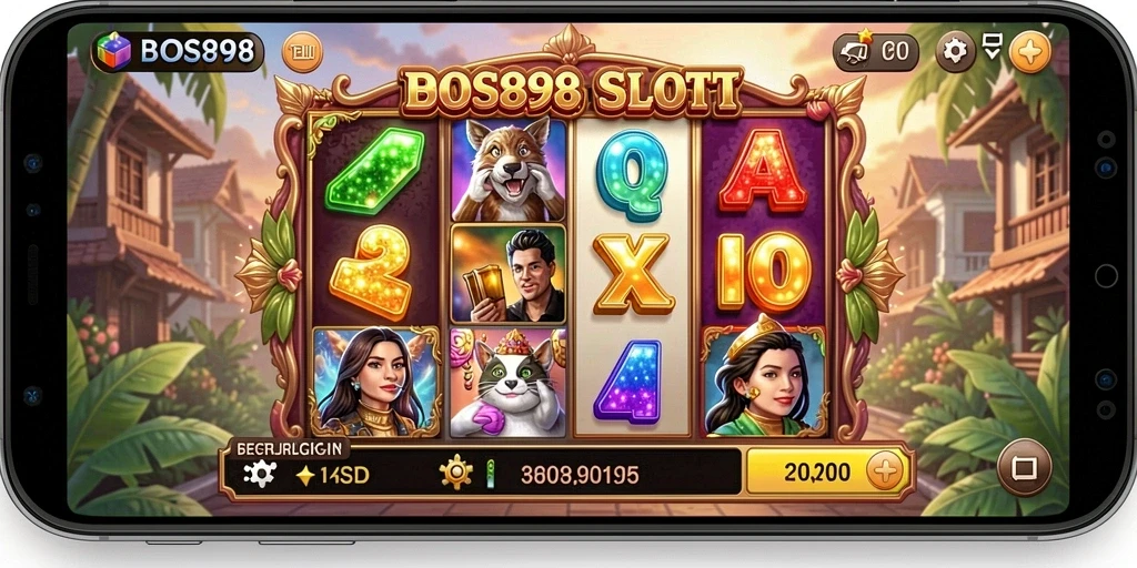 Screenshot gameplay BOS898 menampilkan sensasi bermain slot.