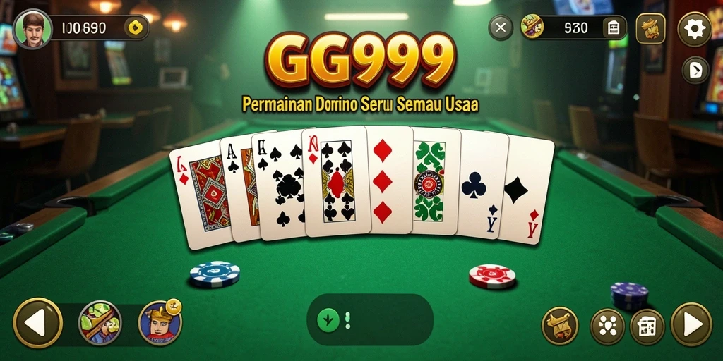 Screenshot GG999 menampilkan gameplay domino yang menarik.