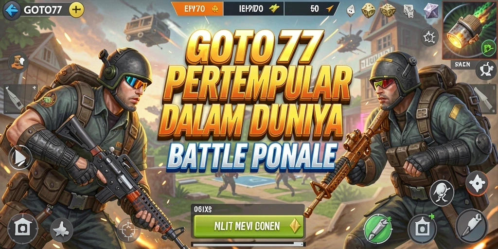 Tampilan gameplay seru GOTO77 dalam pertarungan Battle Royale.