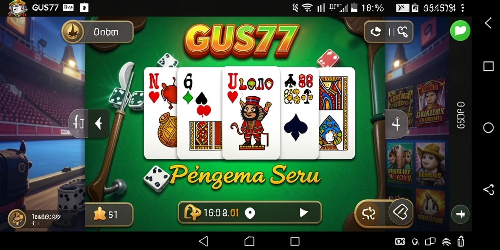 Screenshot utama GUS77 menampilkan gameplay yang seru dan menarik.