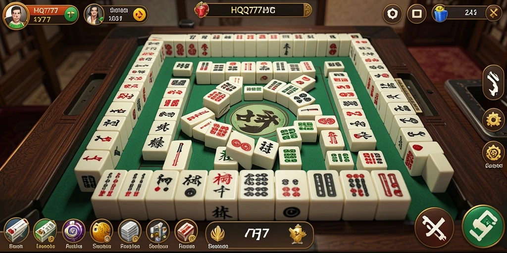 Tampilan gameplay seru Mahjong di HQ777 yang menantang.