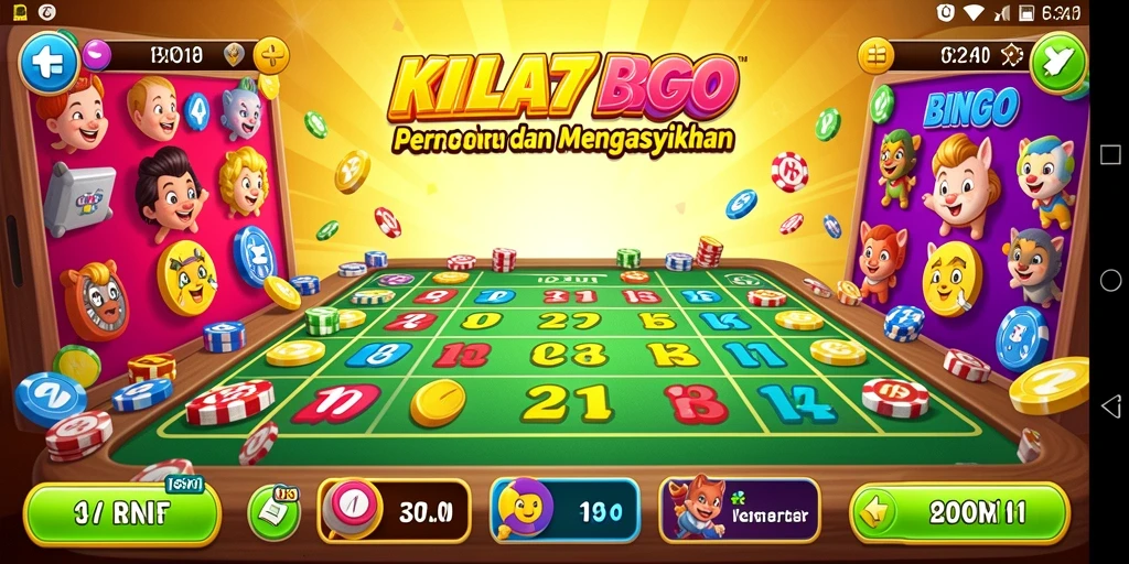 Tampilan gameplay KILAT77 dengan papan Bingo yang penuh warna.