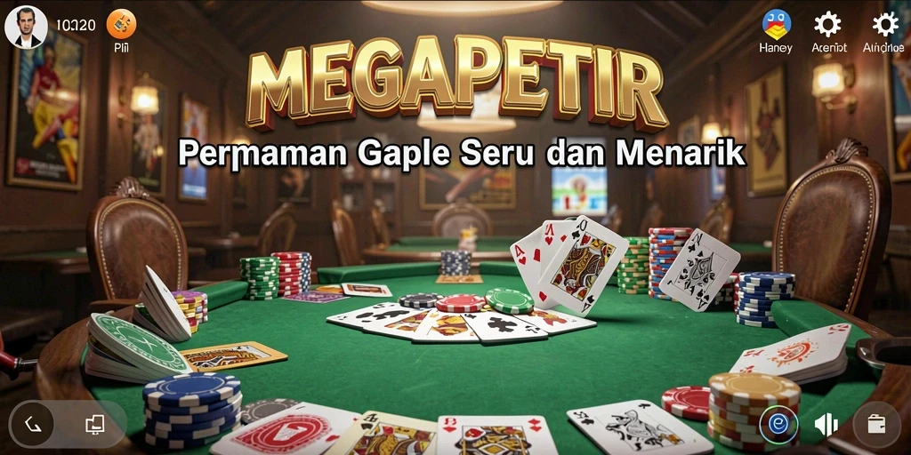 Tampilan menarik dari permainan Gaple MEGAPETIR yang seru.
