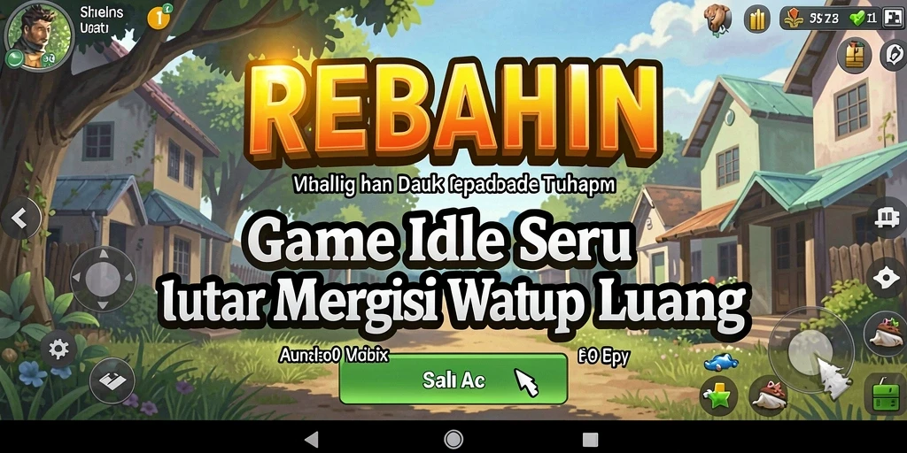 Tampilan gameplay seru dalam REBAHIN dengan karakter yang aktif.