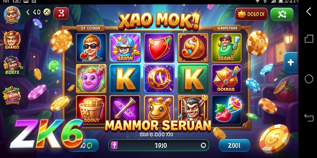 Tampilan menarik dari gameplay Slot ZK6 yang seru.